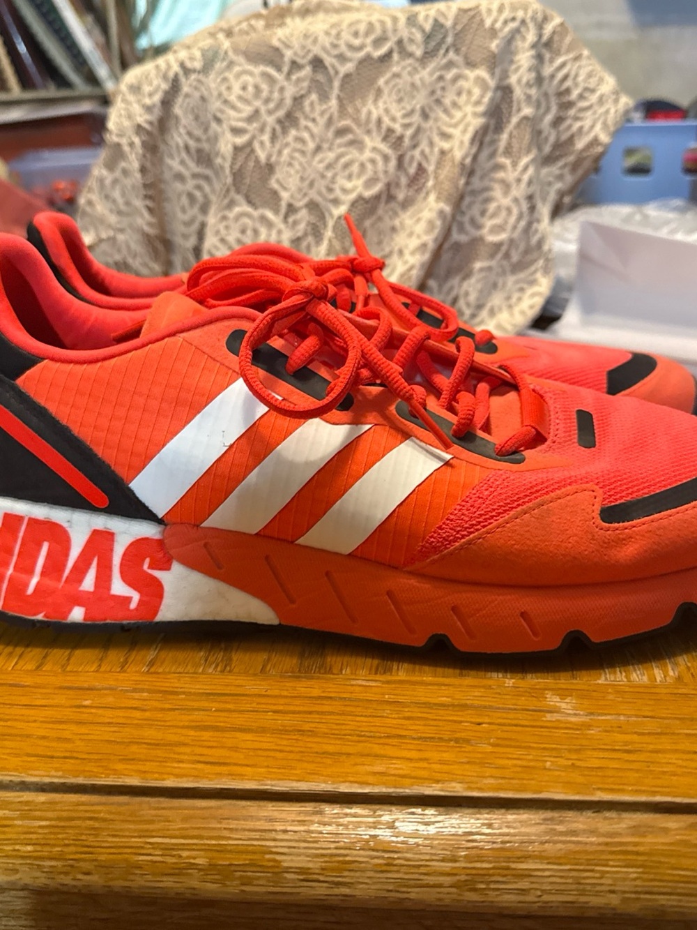adidas Men's Red and White Athletic Shoes